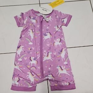 Little Sleepies Purple Unicorn Bodysuit 12-18